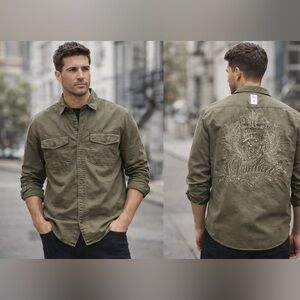 Express  XL Olive Green -Button Down Shirt